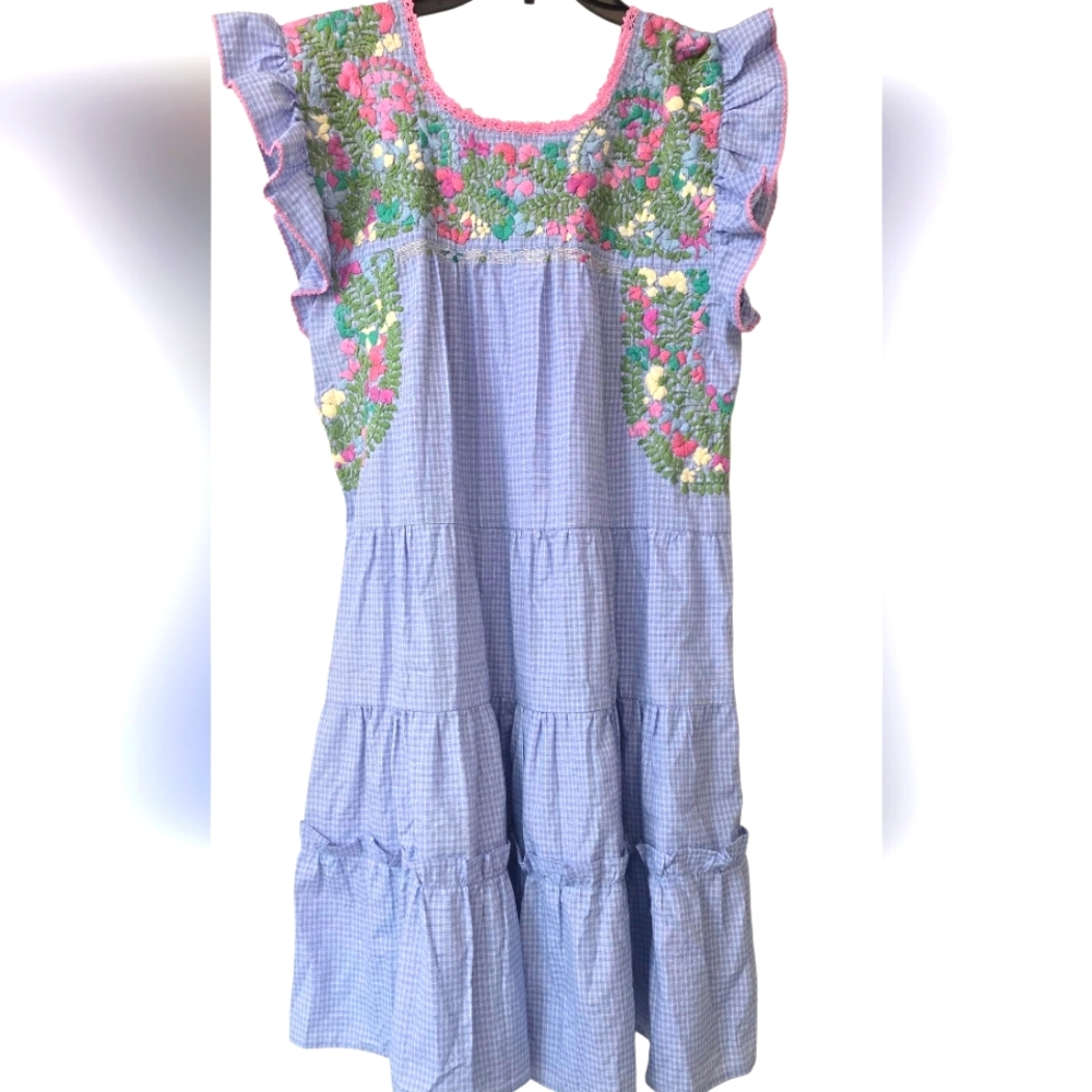 NWOT Emilia Collection Paloma Hand Embrodery Dress Size S/M